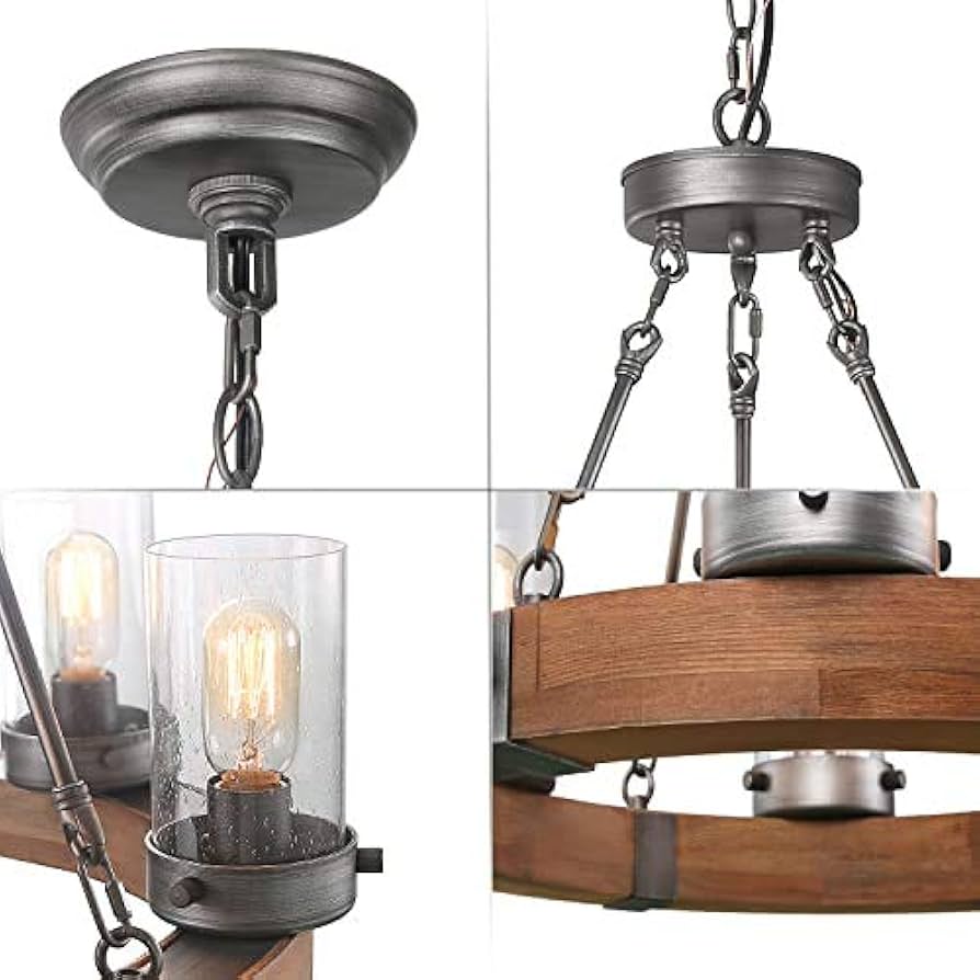 visee まとめ売り Wellmet 8 Lights Farmhouse Iron Chandeliers for Dining Rooms